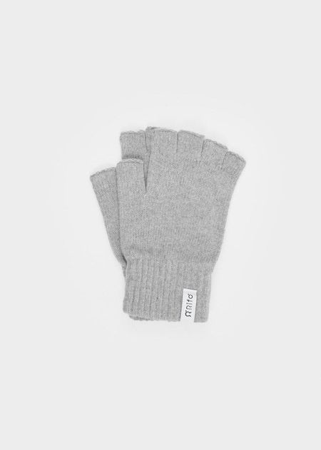 Mitaines en laine recyclée | gris "sasha - nero grigio calce"