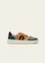 Baskets basse en cuir certifié lwg | multicolore "baskets basses nora - vert-lilas-beige" - Odaje ex M.Moustache