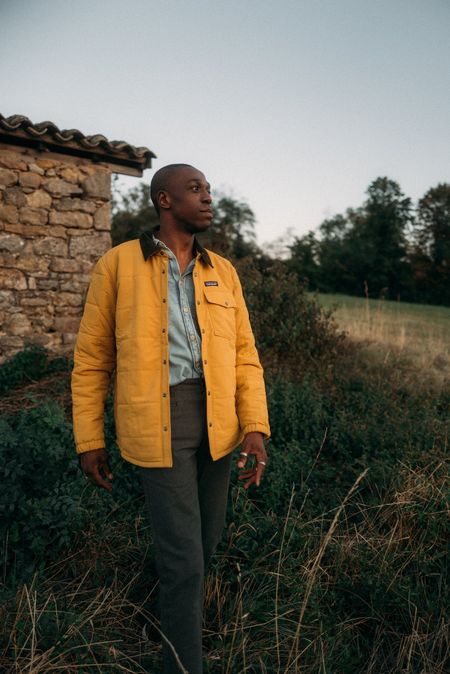 Veste avec doublure polaire moutarde en nylon et polyester recyclé - isthmus