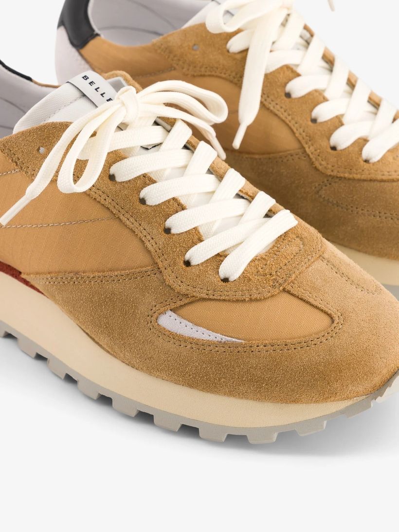 Baskets en cuir certifié et semelle recyclée | marron "b6 studio desert" - Belledonne Paris