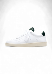 Baskets en cuir certifié | blanc "zsp23 apla nappa white - dark green"