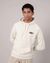 Sweat à capuche en coton bio | imprimé écru "flower hoodie sand"