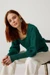 Pull en coton bio | vert "camiseta dudea basil green" - SKFK