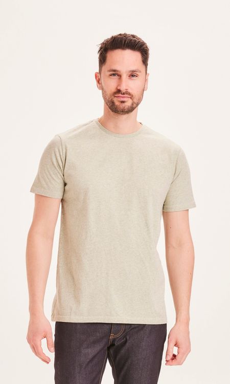 T-shirt vert chiné en coton bio - lint melange