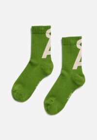 Chaussettes mi-hautes en coton bio | vert "saamus short - ivy green-sand stone"