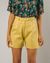 Short jaune en lin et coton biologique - tennis short lemon yellow - Brava Fabrics - 1