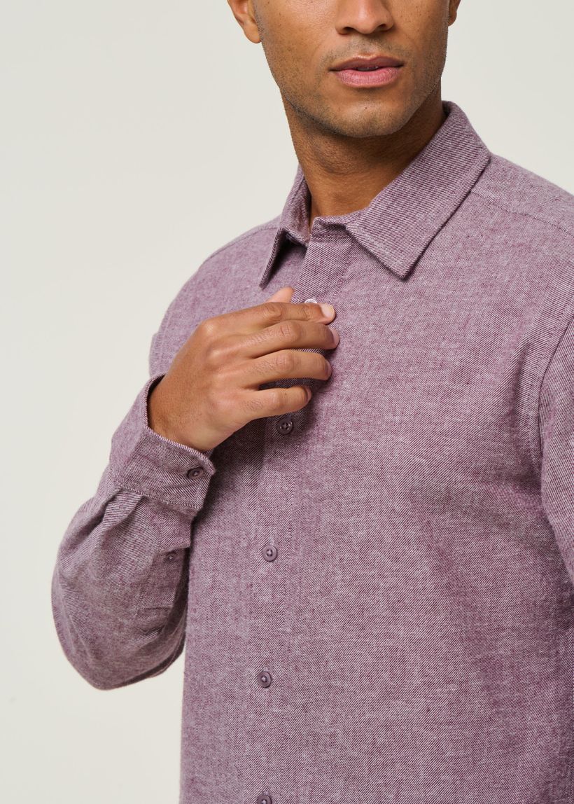 Chemise flanelle en coton bio | violet  "flannel shirt gots - fig" - Knowledge Cotton Apparel
