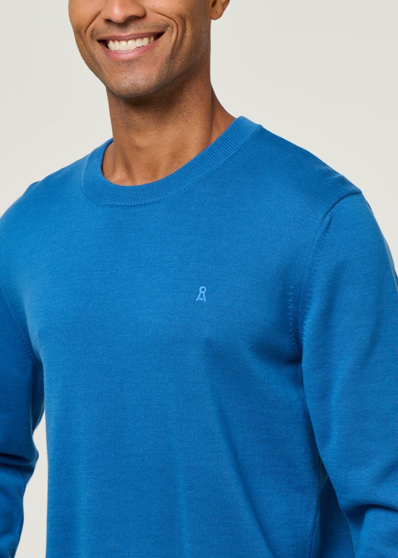 Pull en coton biologique | bleu "loukaa knit sweater - dark morning" - Armedangels