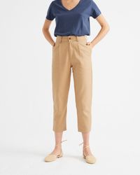 Pantalon léger ample camel en chanvre, coton bio et tencel - rhino
