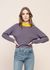 Pull en laine mérinos certifiée | bicolore "waterfront cropped wool sweater orchid" - Brava Fabrics