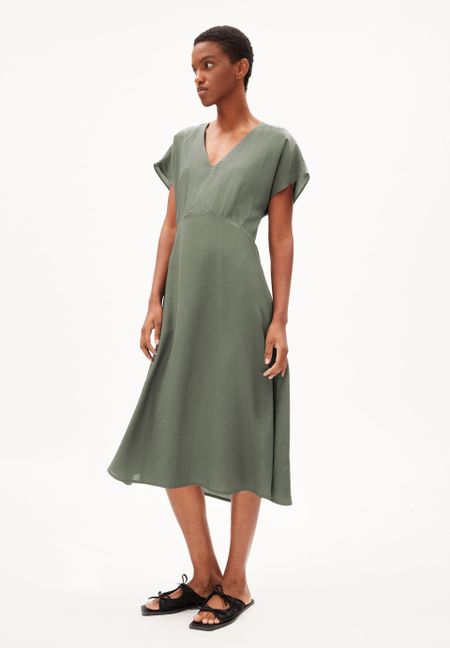Robe midi en tencel et ecovero | vert "aalbine grey green"