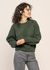 Pull court en laine recyclée | vert "cropped knit sweater - moss green"