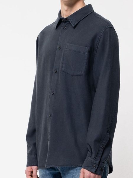 Chemise marine en twill de coton bio et tencel - chuck fluid