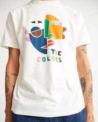 T-shirt imprimé blanc en coton bio - the colors
