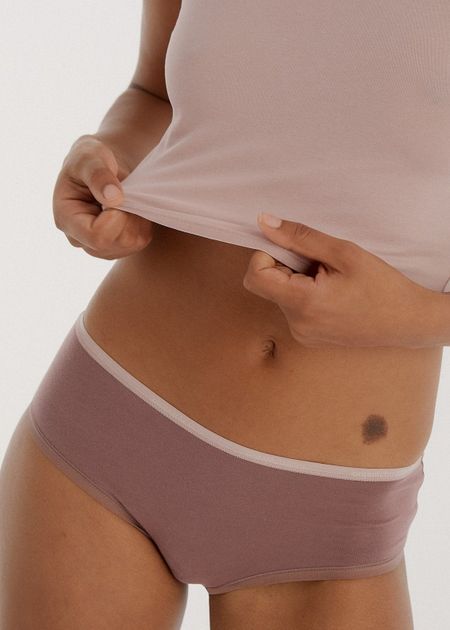 Culotte en coton bio | vieux rose "core brief rose wood"