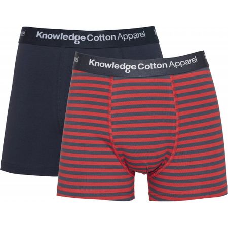 Pack 2 boxers rouge et bleu marine en coton bio - maple