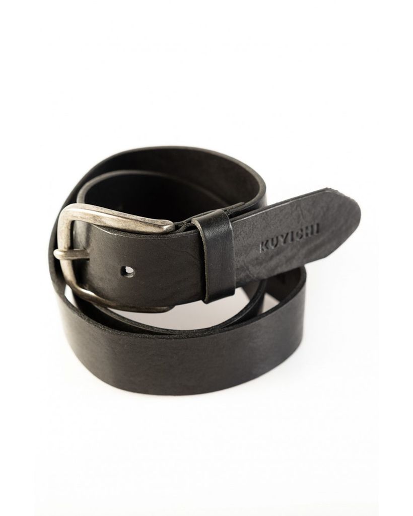 Ceinture en cuir tannage végétal | noir "dean black" - Kuyichi