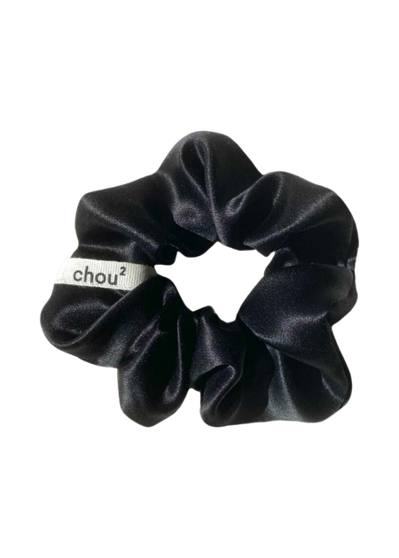 Chouchou en satin upcyclé | noir "satin noir"