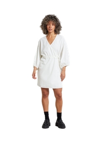 Robe portefeuille en coton bio | blanc "wrap dress ugglan off-white"