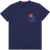 T-shirt imprimé en coton bio | bleu "sunset navy"
