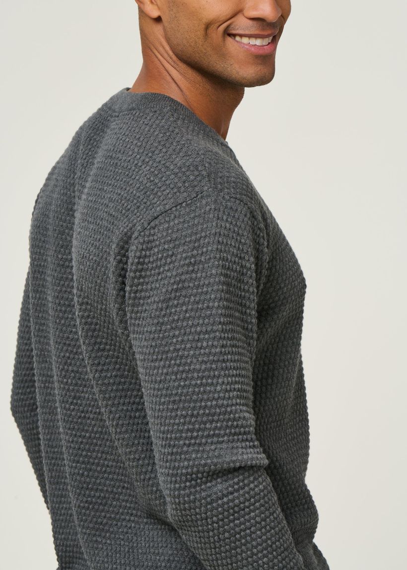 Pull en coton bio | gris "vagn dark grey melange" - Knowledge Cotton Apparel