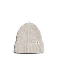 Bonnet beige en coton et laine bio - maax light desert melange