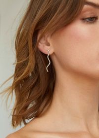 Boucles d'oreilles en argent recyclé - curvy drop studs