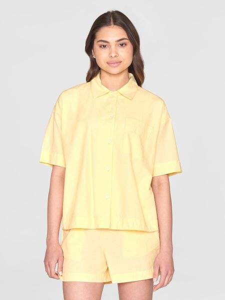 Chemisier en coton bio | jaune "pyjama short sleeved shirt impala" - Knowledge Cotton Apparel