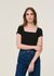 T-shirt côtelé en tencel | noir "arima black" - Jan'n June