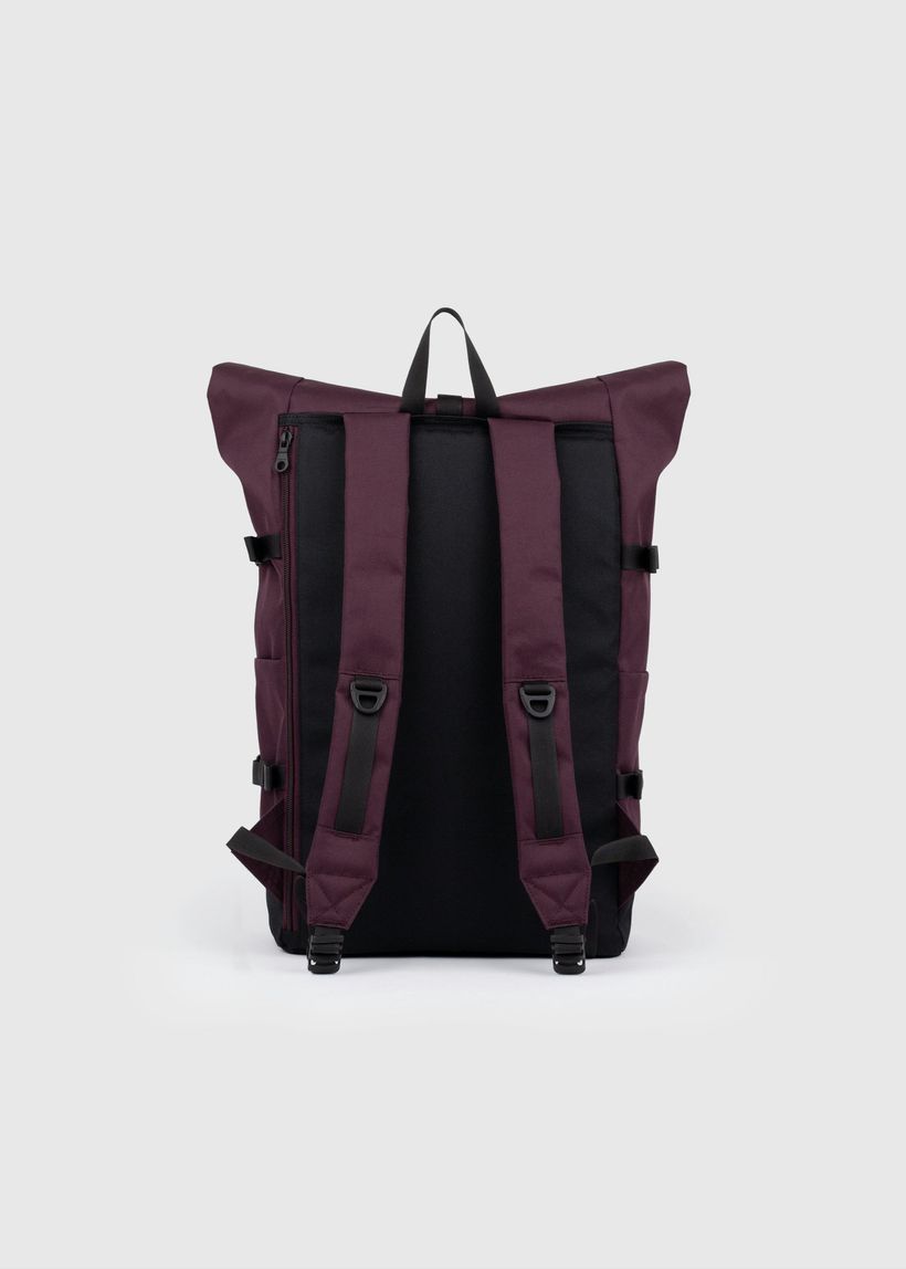 Sac à dos 26l en matière recyclée | bordeaux "icon rolltop backpack l - cabernet" - Sandqvist