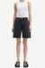 Short en jean noir en coton bio et recyclé - long shelly shorts black dust