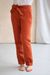 Le romantique pantalon avec noeud en lin orange - C. Bergamia