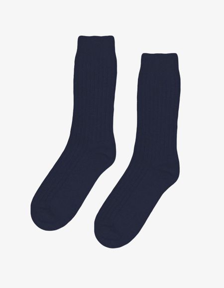 Chaussettes en laine mérinos recyclée | marine "navy blue" - Colorful Standard