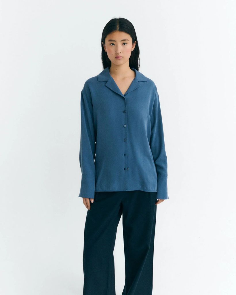 Chemise en tencel | bleu "sea sira blouse - blu" - Thinking Mu