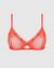 Soutien gorge triangle en matières recyclées | rouge "mesh lace trim triangle bralette - fiery red"