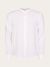 Chemise blanche col mao en lin bio - custom fit linen shirt bright white