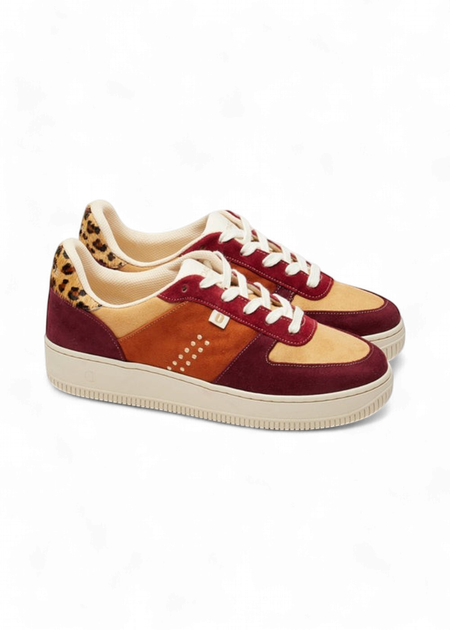 Baskets en cuir certifié | multicolore "maxence f - bordeaux beige" - Odaje ex M.Moustache