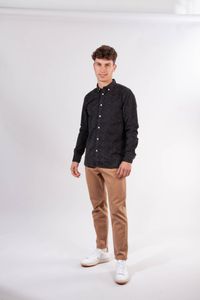 Chemise velours fin imprimé vert forêt en coton bio - larch