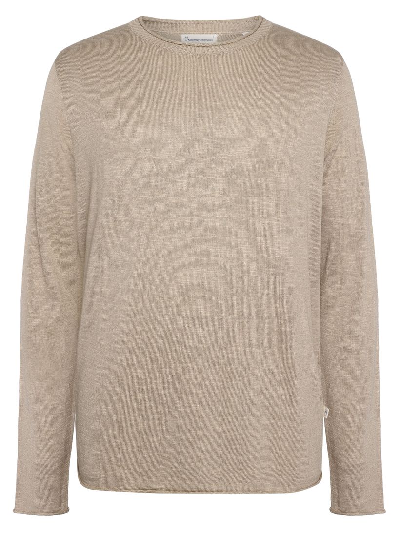 Pull en tencel® (procédé lyocell) | gris "crew neck knit tencel™ - ocs - 1228 light feather gray" - Knowledge Cotton Apparel