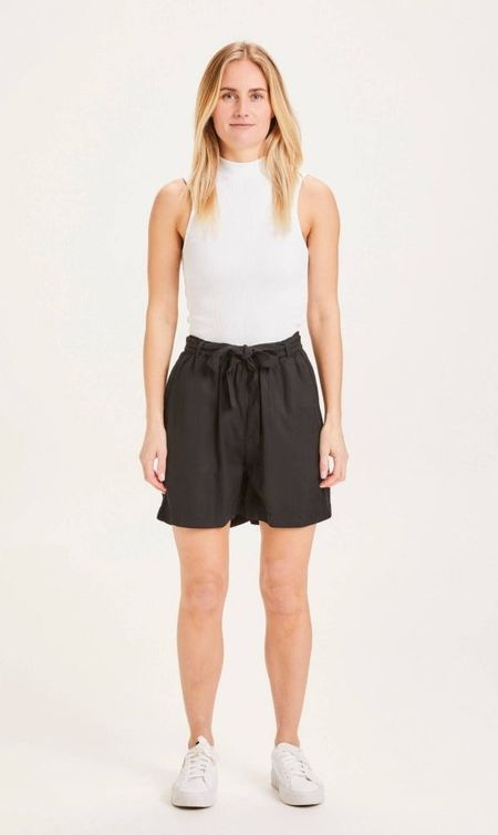 Short noir paper bag en tencel - tulip