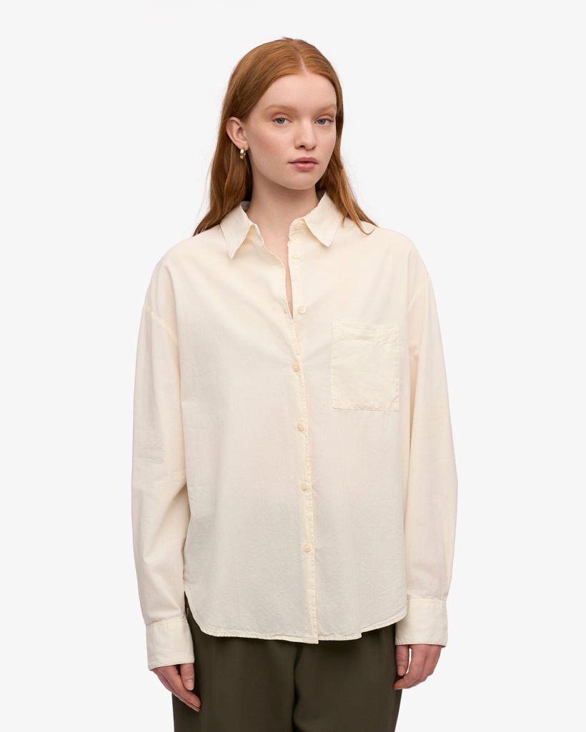 Chemise ample en lin bio | écru "organic linen oversized shirt - ivory white" - Colorful Standard