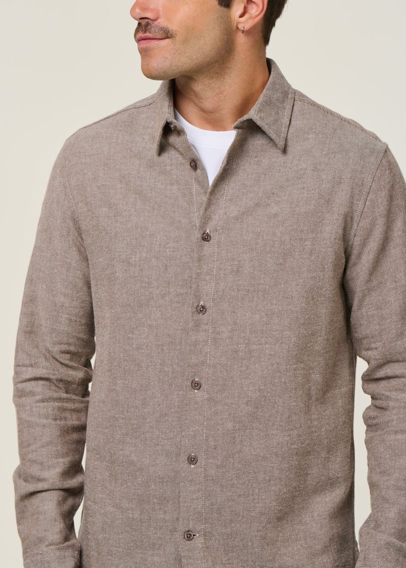 Chemise flannelle en coton bio | marron "flannel shirt - demitasse" - Knowledge Cotton Apparel