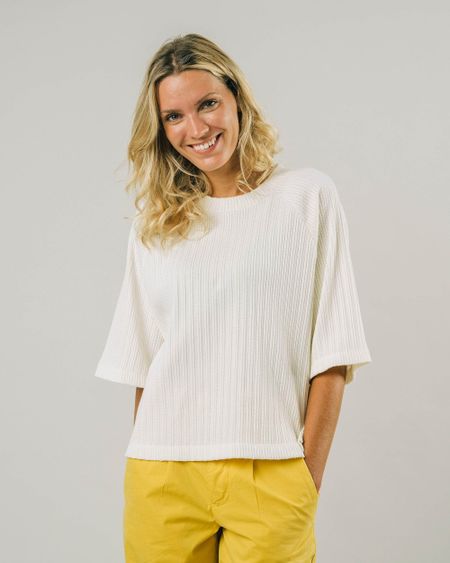 Sweat finblanc manche courte en coton bio - cala half sleeve sweatshirt white