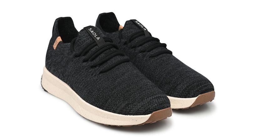 Baskets | gris "tsavo w 2.0 wool - black-steel grey" - Saola