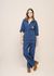 Combinaison worker en coton bio | bleu "ella herringbone boilersuit blue"