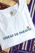 T-shirt brodé blanc en coton bio - message "oiseau de paradis"