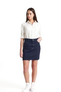 Jupe en jean bleu foncé en coton bio - catrina