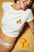 Tee-shirt ecru brodé en coton bio - mandarine - ecru