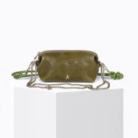 Sac à main cuir tannage végétal | vert "nuage - bubble olive"