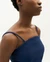 Top marine texturé en coton bio - navy ada top - Thinking Mu